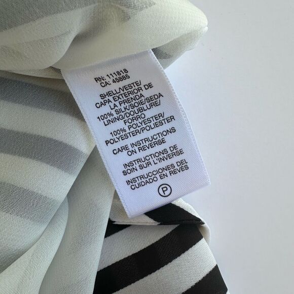 Michael Michael Kors 100% Silk Black & White Chevron Stripe Skirt Size 10 - Picture 8 of 12